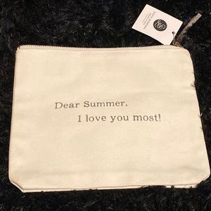 NWT Santa Barbara Design Studio Linen Cream Makeup Pouch